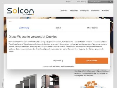 Website von Solcon Systemtechnik GmbH