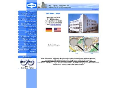 Website von Techap GmbH
