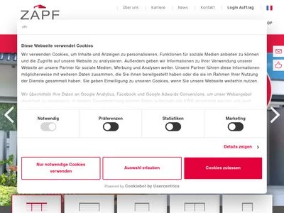 Website von ZAPF GmbH