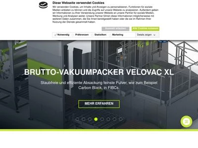 Website von GREIF-VELOX Maschinenfabrik GmbH