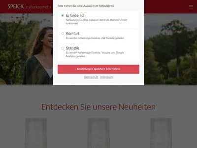 Website von Speick Naturkosmetik GmbH & Co. KG