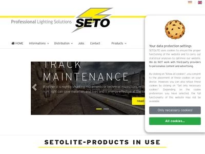 Website von SETOLITE Lichttechnik GmbH
