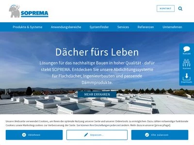 Website von SOPREMA GmbH