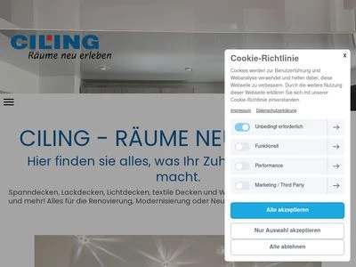 Website von CILING Decken und Licht GmbH 