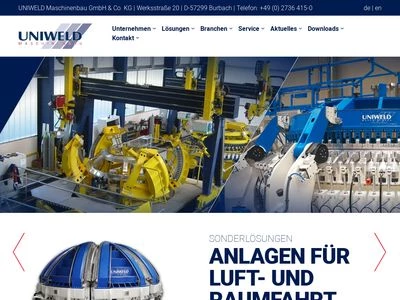 Website von UNIWELD Maschinenbau GmbH & Co. KG