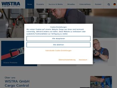 Website von WISTRA GmbH Cargo Control