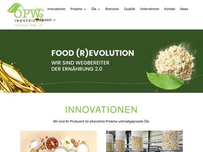 Website von OPW Ingredients GmbH
