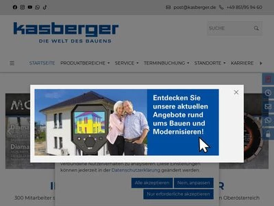 Website von Peter Kasberger Baustoff GmbH