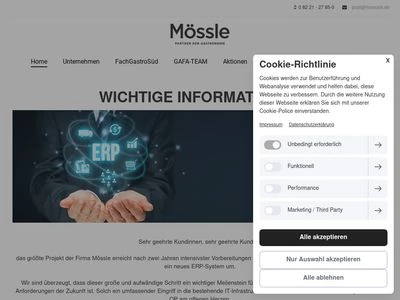 Website von Mössle GmbH