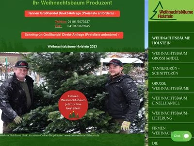 Website von Weihnachtsbäume Holstein KG