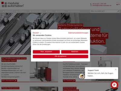 Website von modular automation GmbH