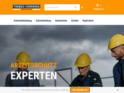 Website von Trebes & Henning Handschuhe und Arbeitsbekleidung GmbH & Co. KG
