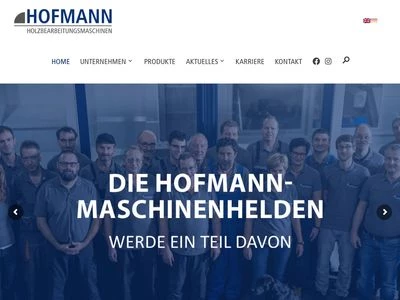 Website von Hofmann Maschinenfabrik GmbH