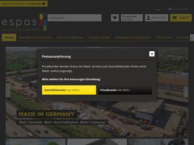 Website von espas GmbH