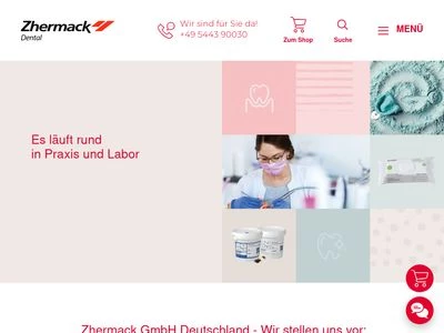 Website von Zhermack GmbH Deutschland