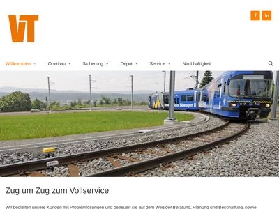 Website von VT Verkehrs- und Industrietechnik AG