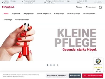 Website von MAVALA Deutschland GmbH
