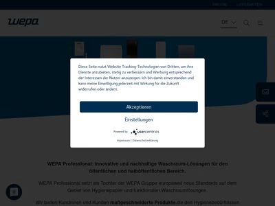 Website von WEPA Professional GmbH
