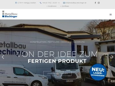 Website von METALLBAU BLECHINGER GmbH
