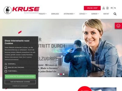 Website von KRUSE Sicherheitssysteme GmbH & Co. KG
