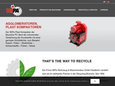 Website von Wipa Werkzeug - und Maschinenbau GmbH